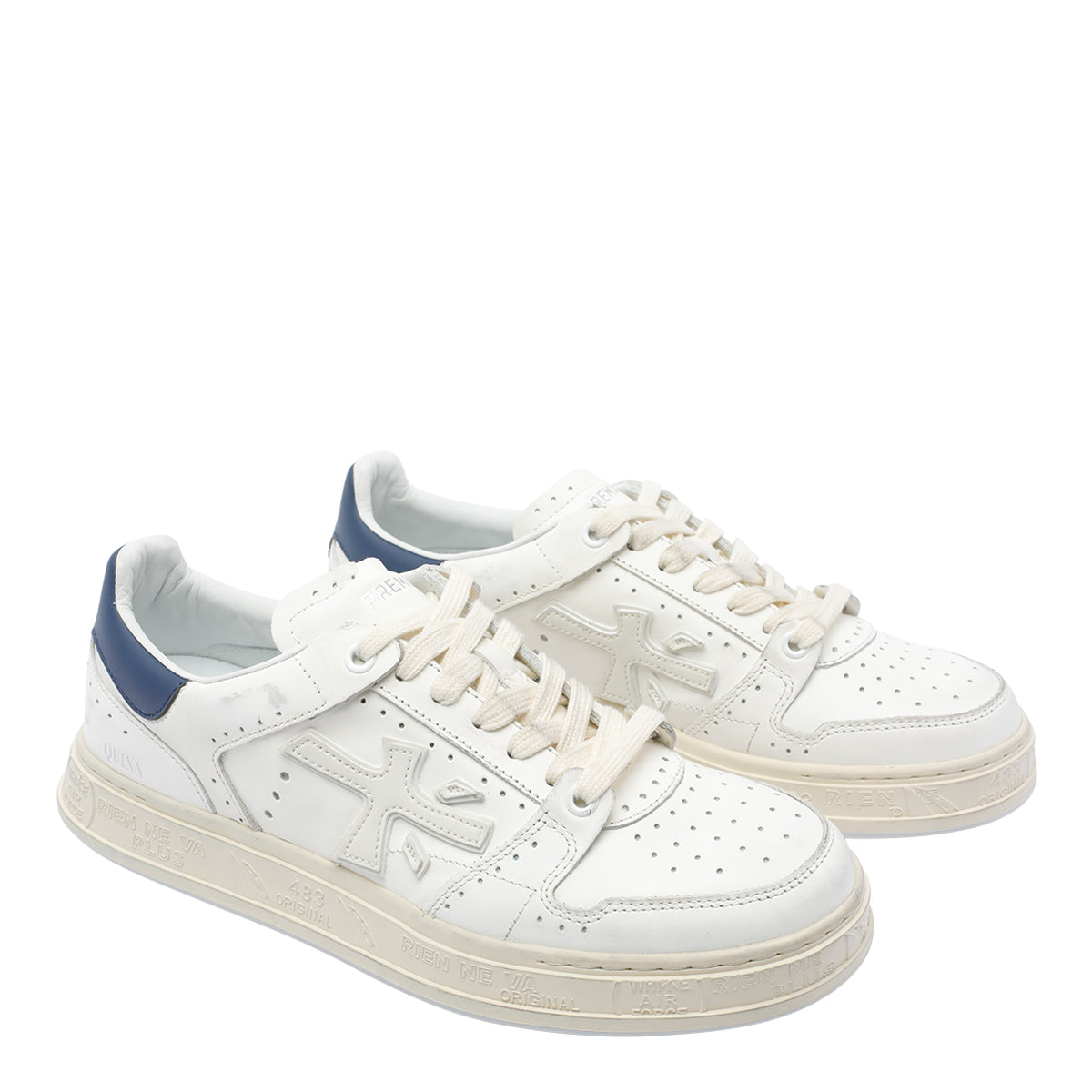 Premiata Sneakers White Calf Leather/rubber Sole