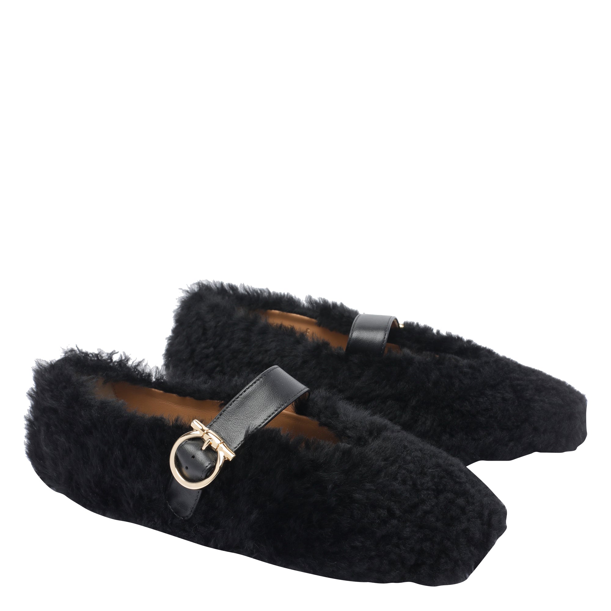 Ferragamo Flat Shoes Black Lamb Leather/rubber Sole