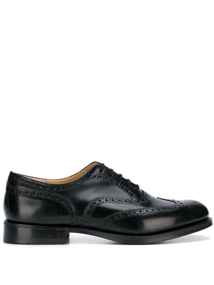 Churchs Flat Shoes Black Leather Upper