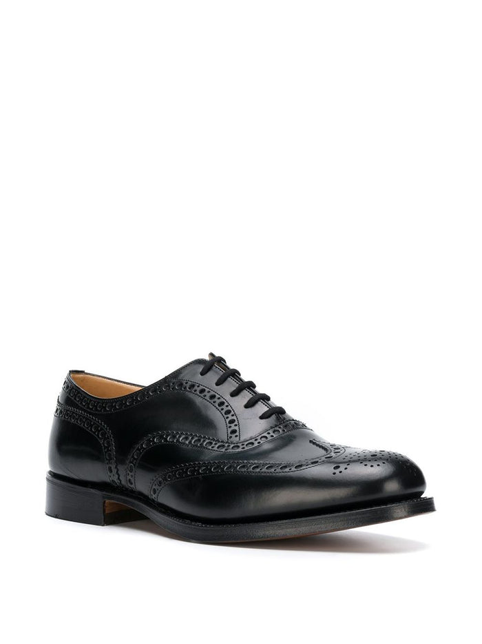 Churchs Flat Shoes Black Leather Upper