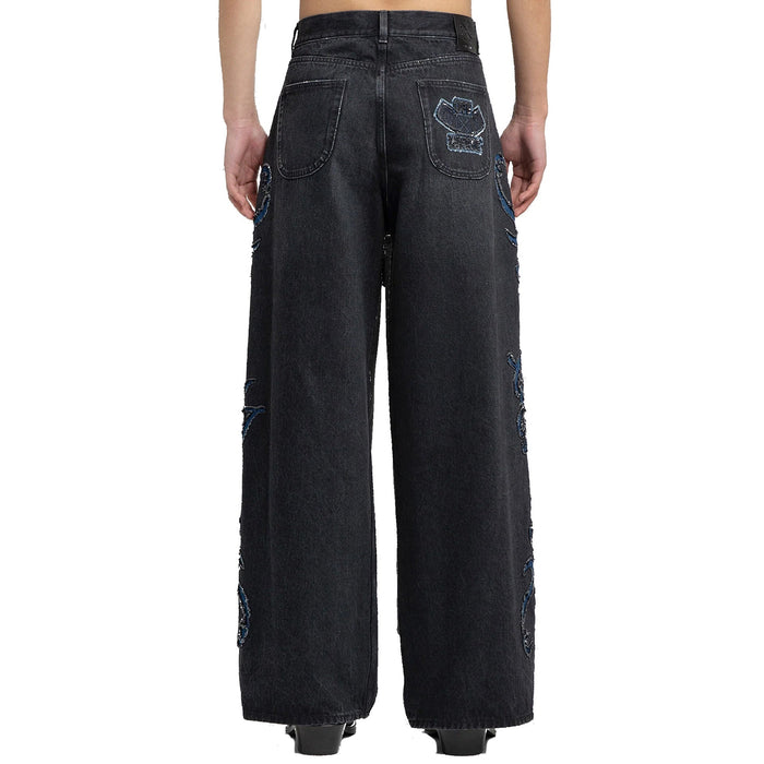 Off-White Denim Flared Jeans Black Cotton