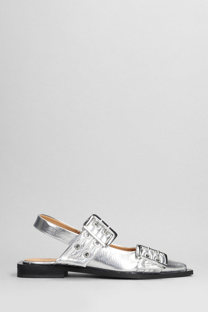 Ballet flats in silver polyester Scarpe