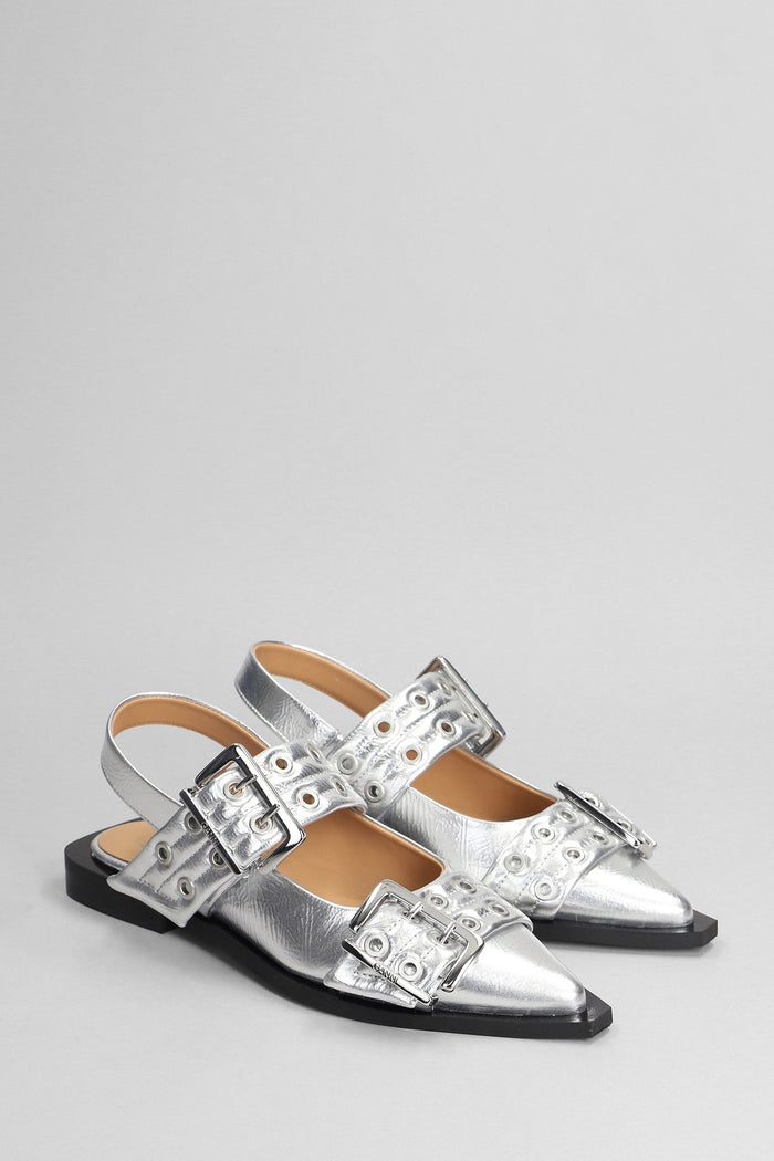 Ballet flats in silver polyester Scarpe