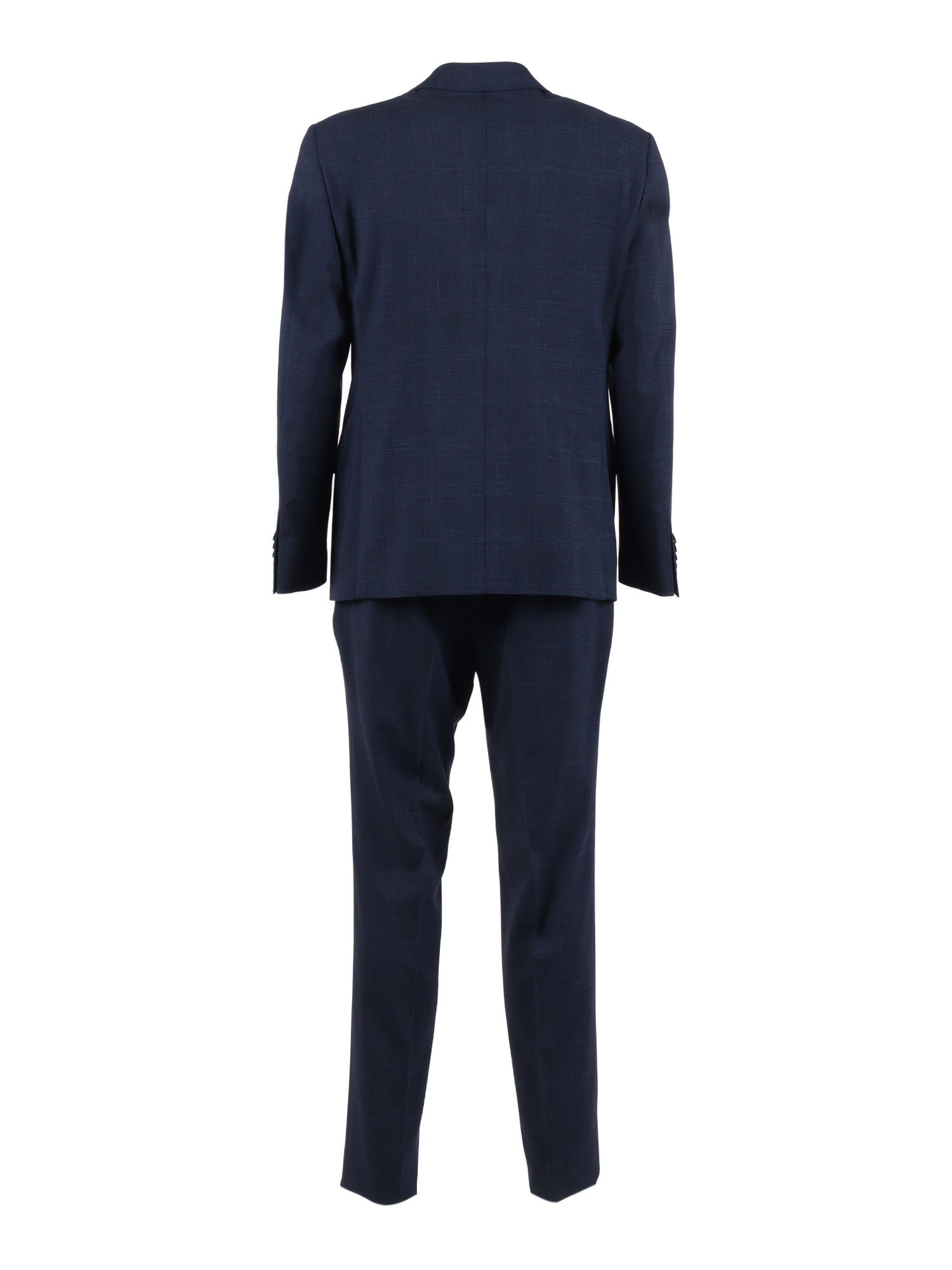 Suit Blue Virgin Wool Linen Elastane Dress