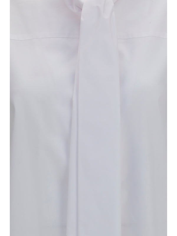 Shirt With Scarf Detail White Cotton