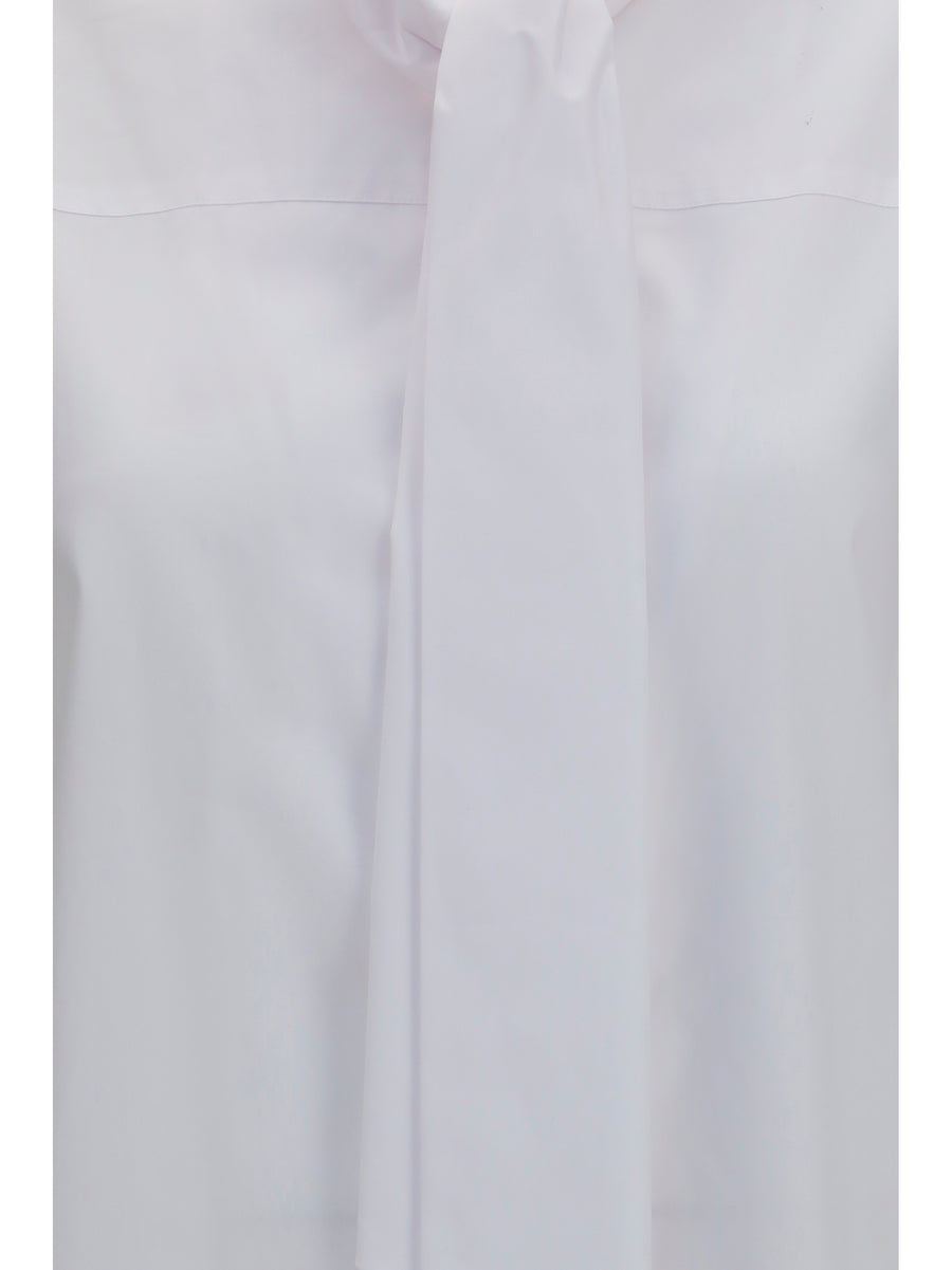 Shirt With Scarf Detail White Cotton