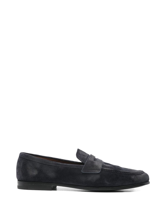 Churchs Flat Shoes Blue Suede