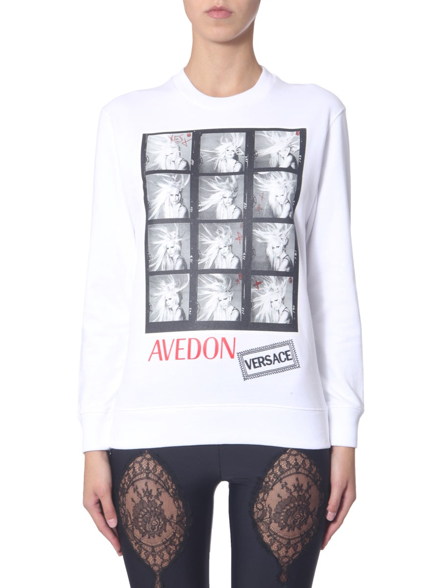 Crew Neck Sweatshirt White Cotton Sweatshirts