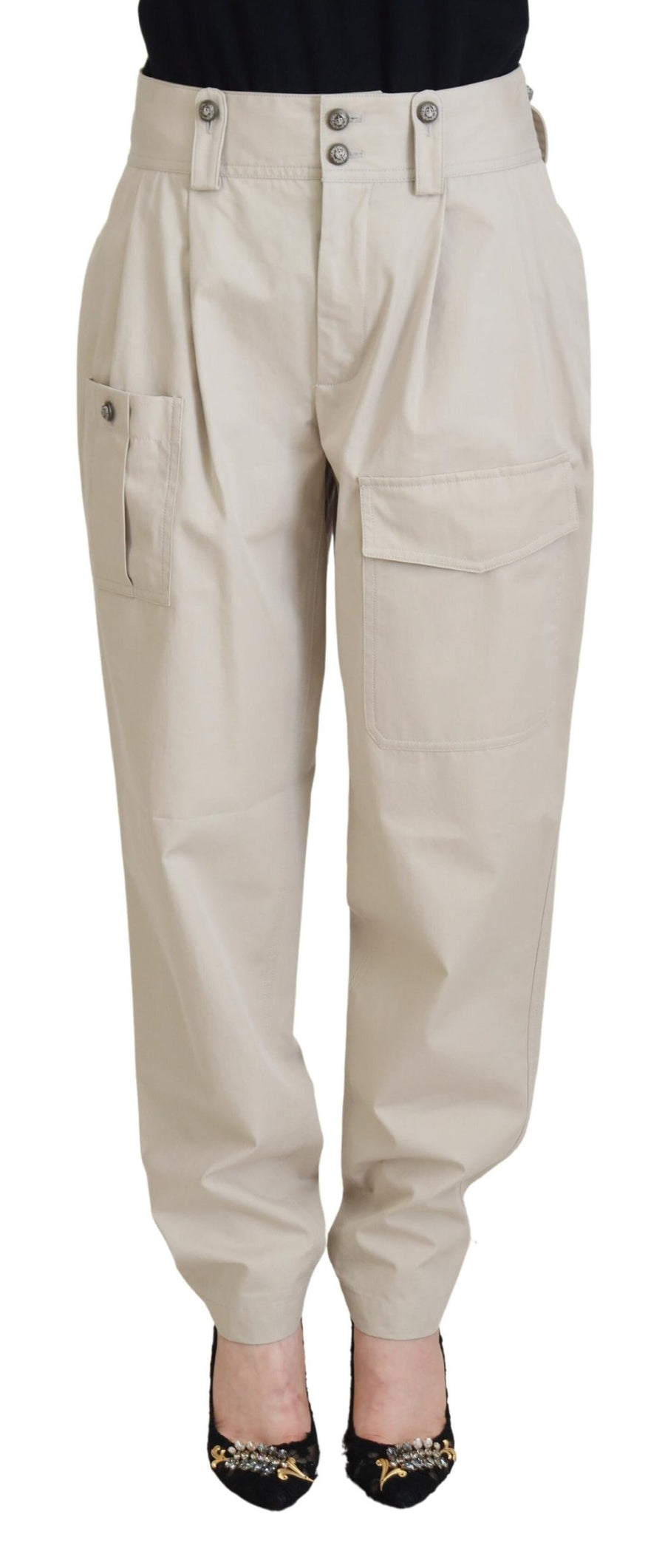 Dolce & Gabbana 100% Cotton cargo pants in beige