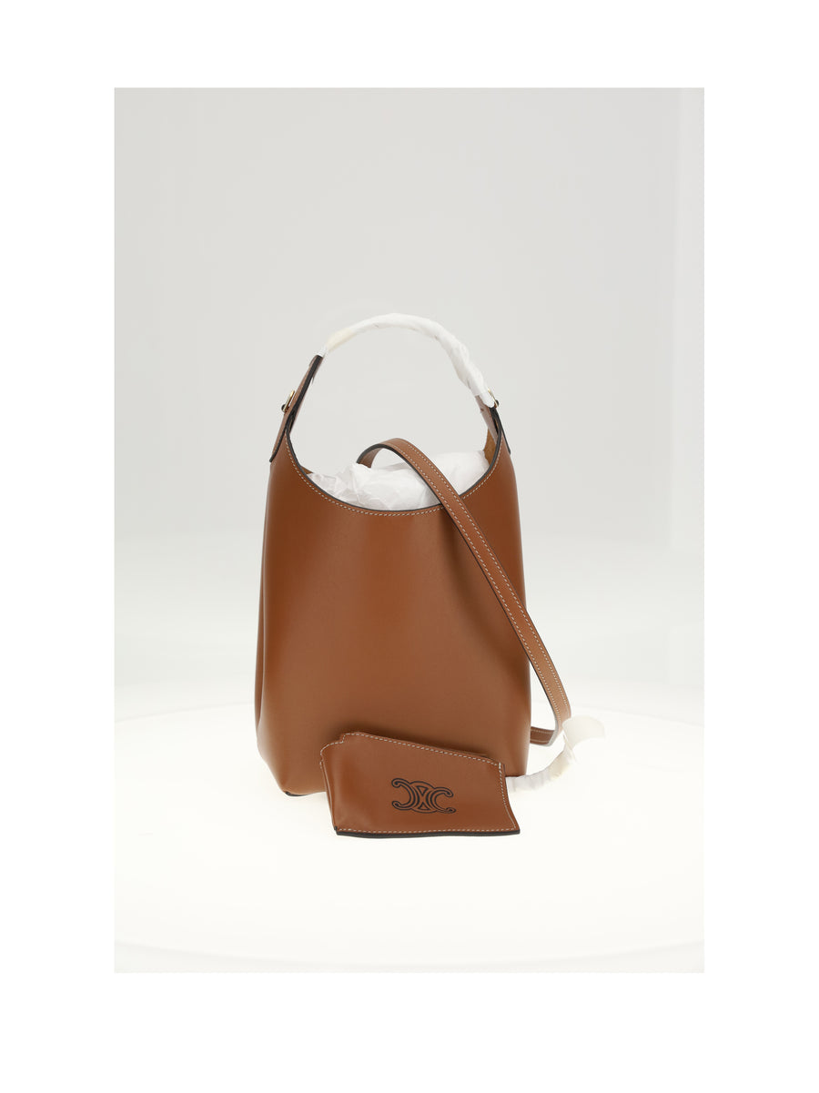 Shoulder Bag Teen Hobo Tan Leather Calf