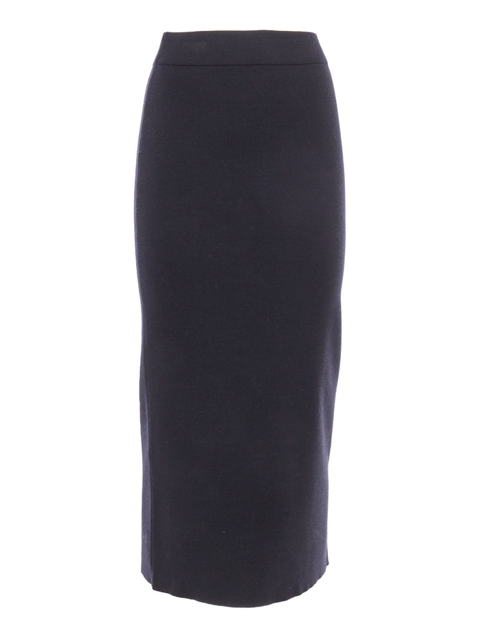Second Skin Skirt Blue Virgin Wool Polyester