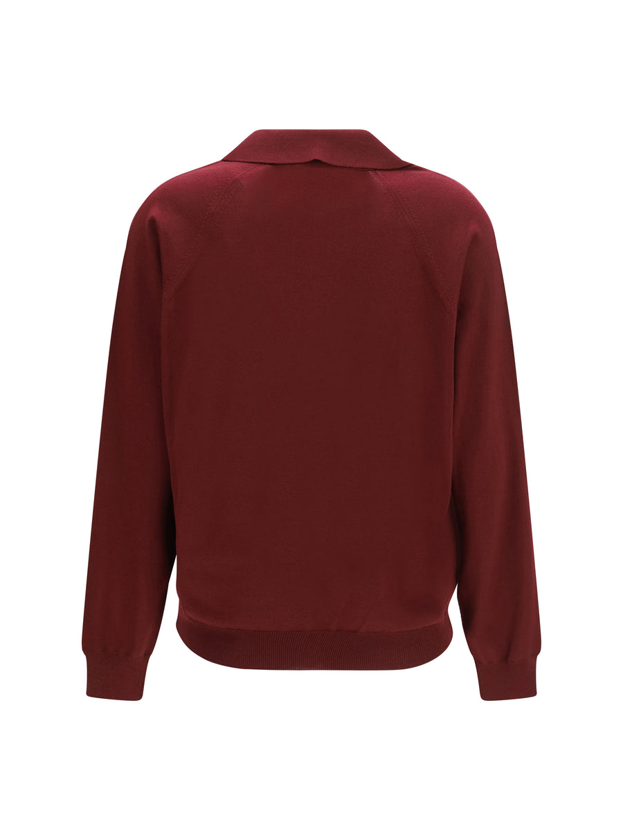 Cardigan Virgin Wool Amaranth/black Fleece (ovis Aries)