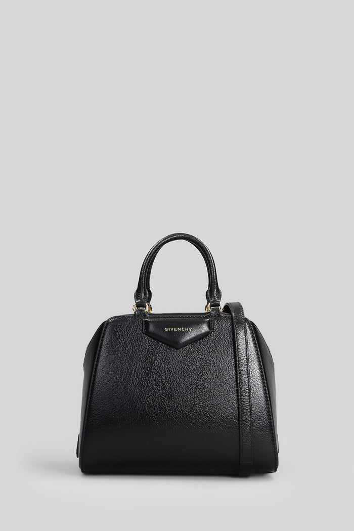 Antigona cube mini Hand bag in black leather Borse