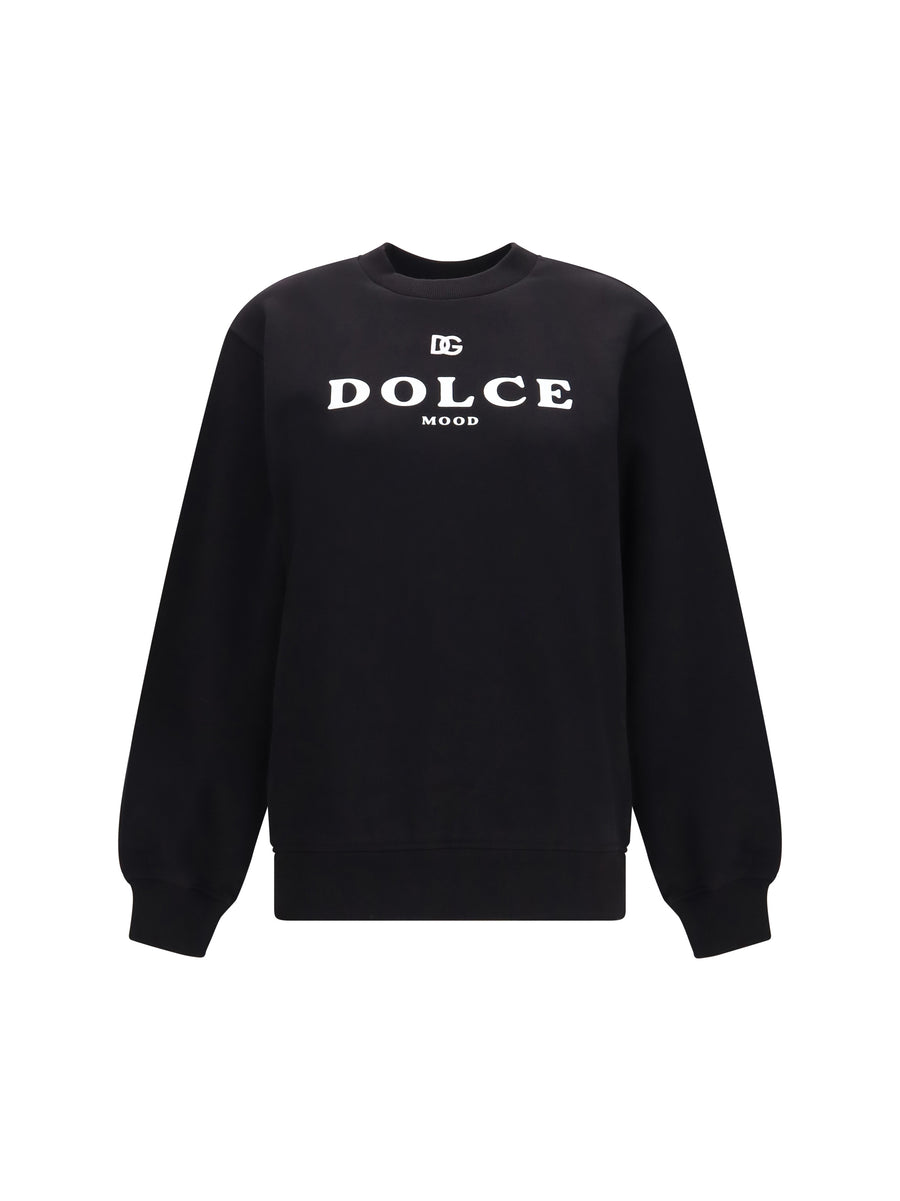 Cotton Logo Crewneck Sweatshirt Nero Sweatshirts