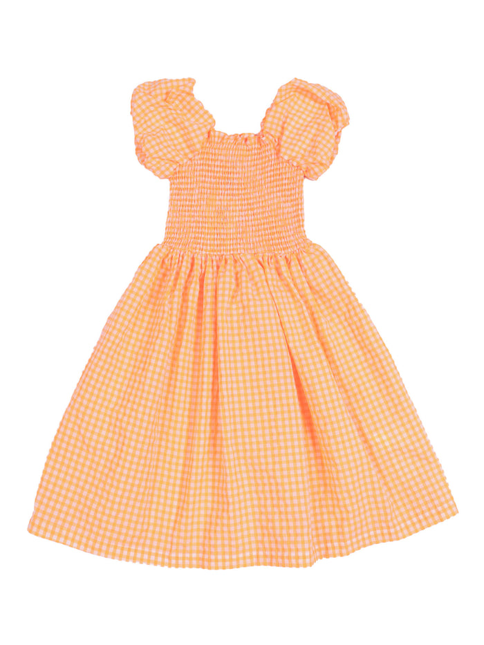 Cherisla Dress Ss Orange Cotton Polyester