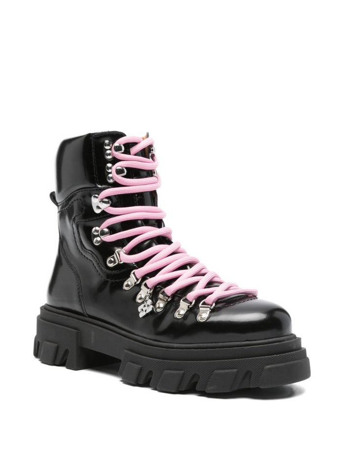 GANNI Boots Black Polyester Polyurethane