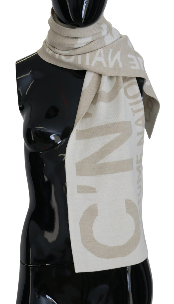 Costume National 50% Acrylic 50% Wool scarf in beige