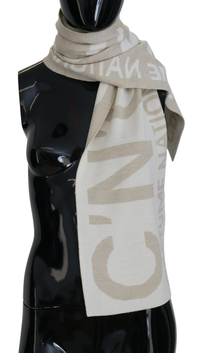 Costume National 50% Acrylic 50% Wool scarf in beige