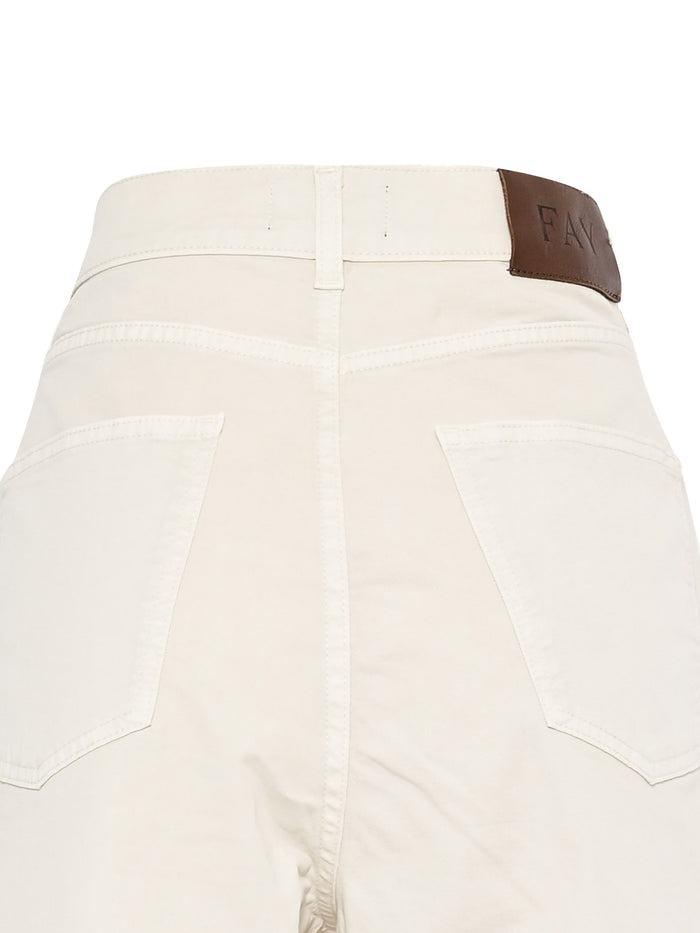 5 POCKETS FLARED PANTS White Cotton Elastane