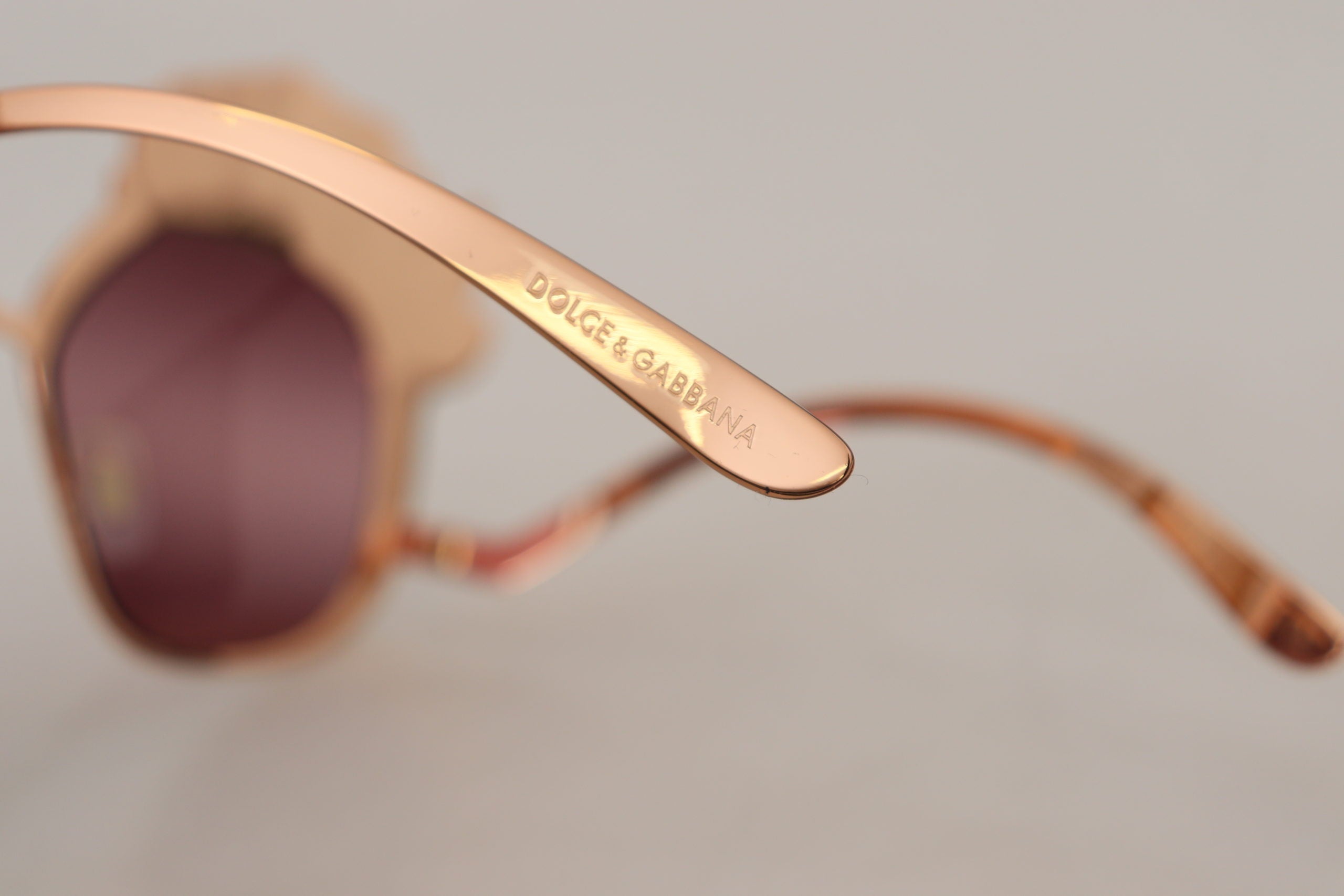 Pink Gold Rose Sequin Embroidery Dg2202 Sunglasses Metal