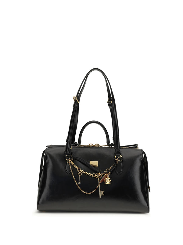 Handbag Vittoria Black-Brass Black/brass Calf Leather Shoulder Bags