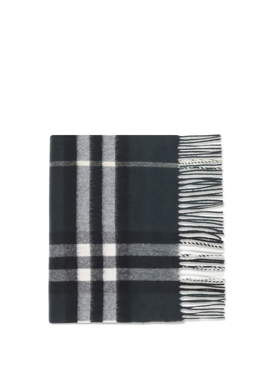 Cashmere Check Scarf Anchor Green Kashmir/capra Hircus