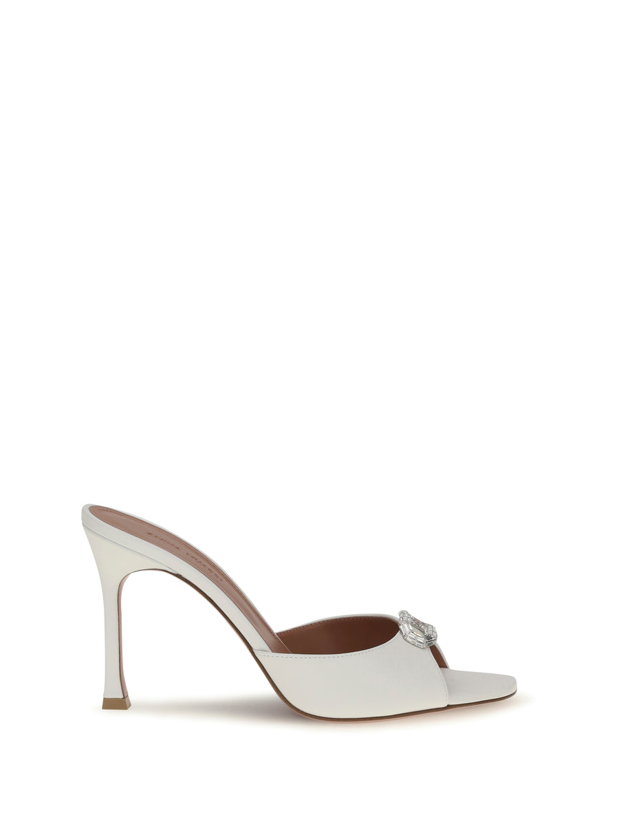 Amina Muaddi 100% Calf Leather (Bos Taurus) mule in white