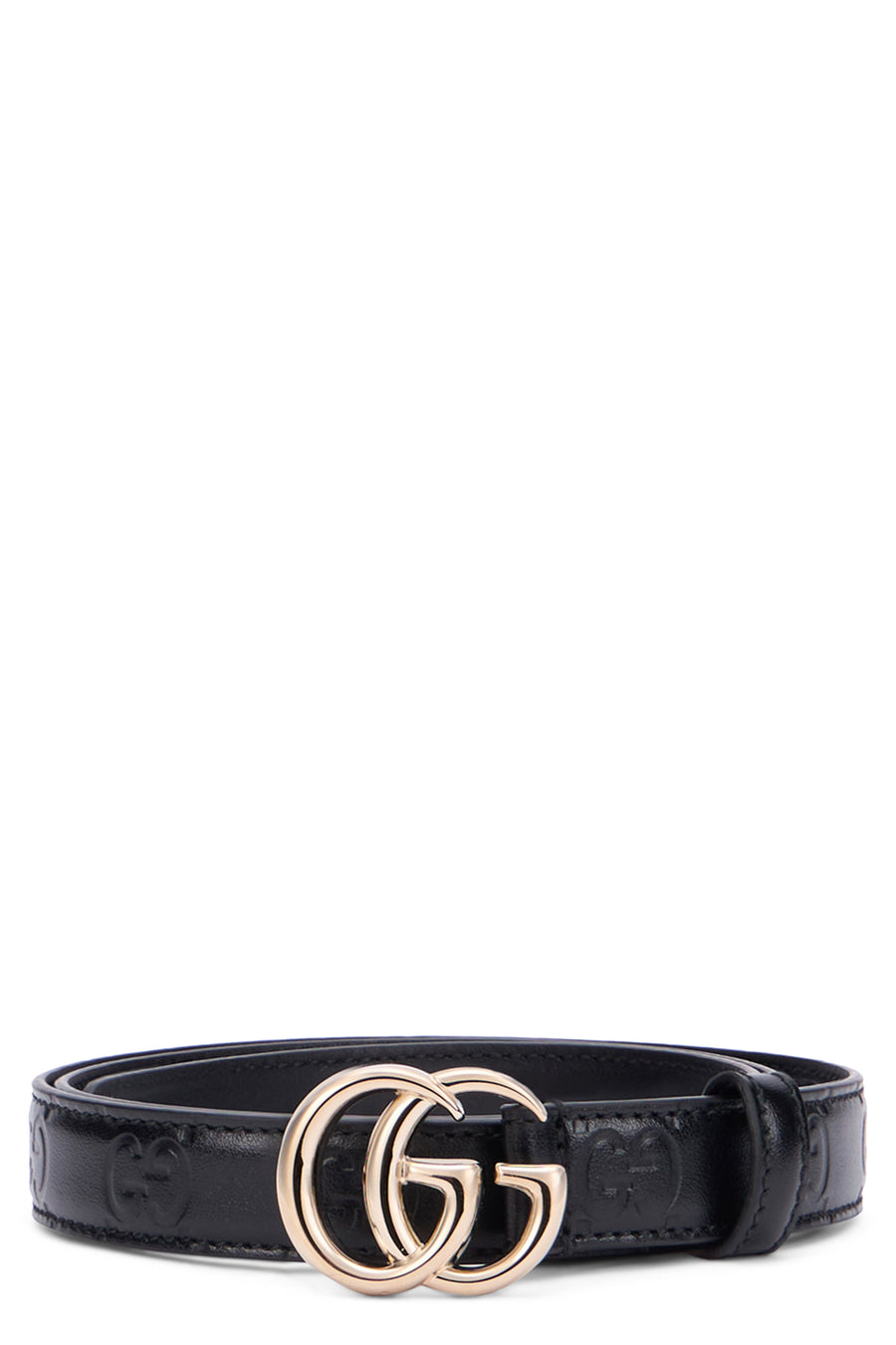 Leather Belt Thin Black Calf Skin