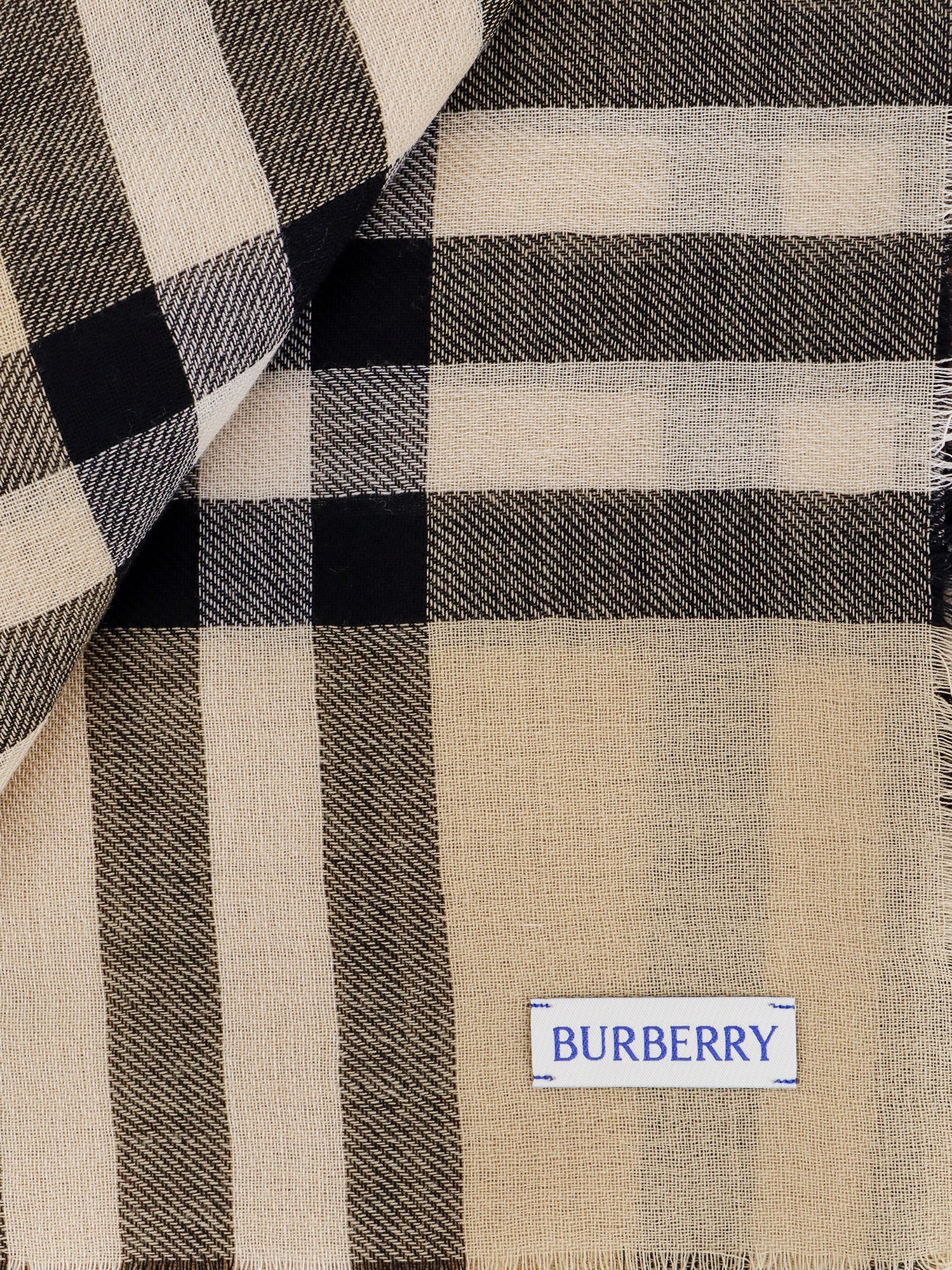 Burberry Scarfs Beige Lana