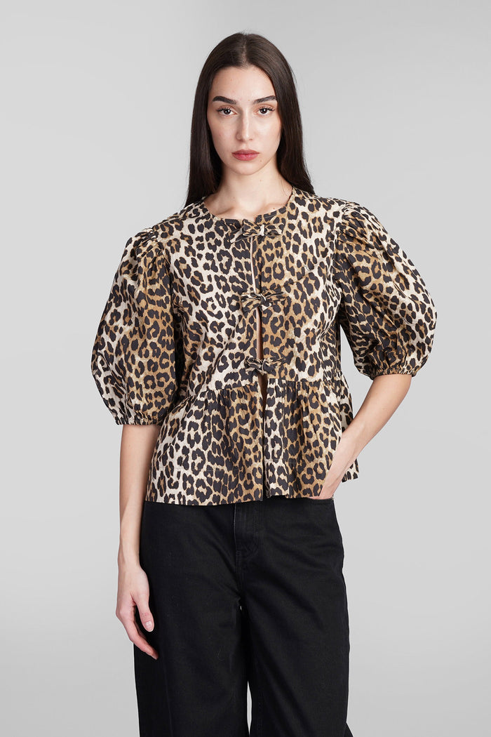 Blouse in Animalier cotton Abbigliamento