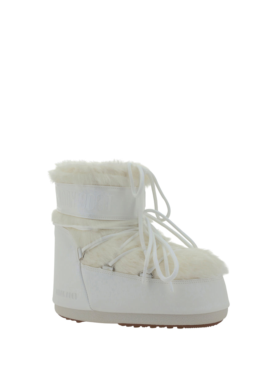 Icon Low Faux Fur Boots Optical White Upper: Modacrylic