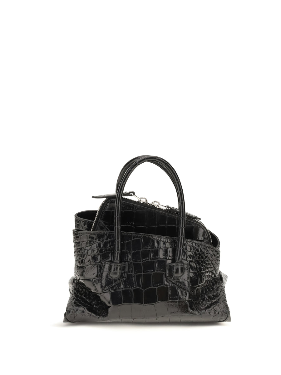 The Attico 100% Calf Leather Bos Taurus top handle bag in black