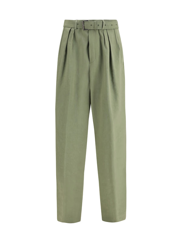 Wide-Leg Trousers Preaches Pistachio Wool (ovis Aries)
