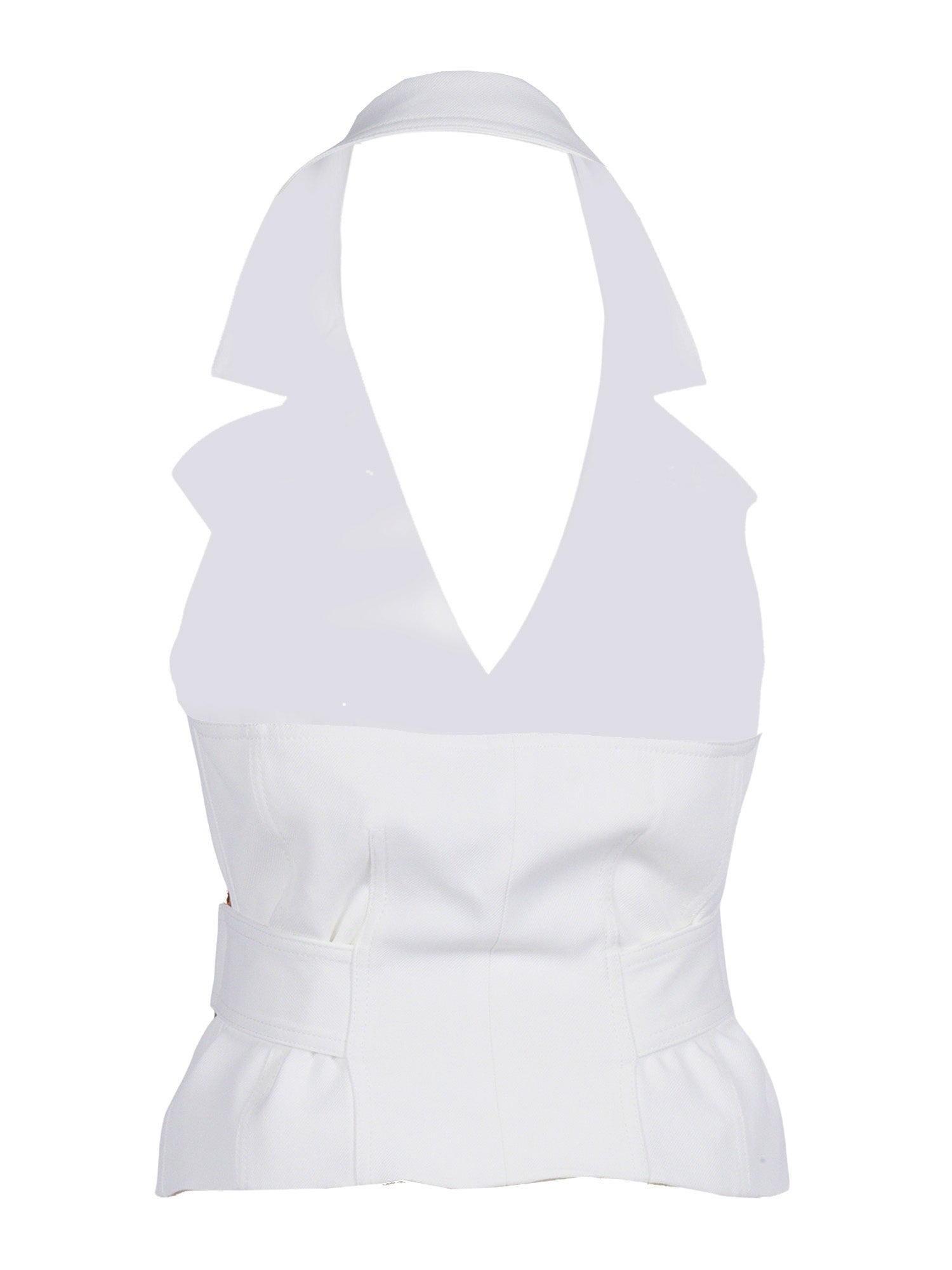 VEST White Viscose Elastane