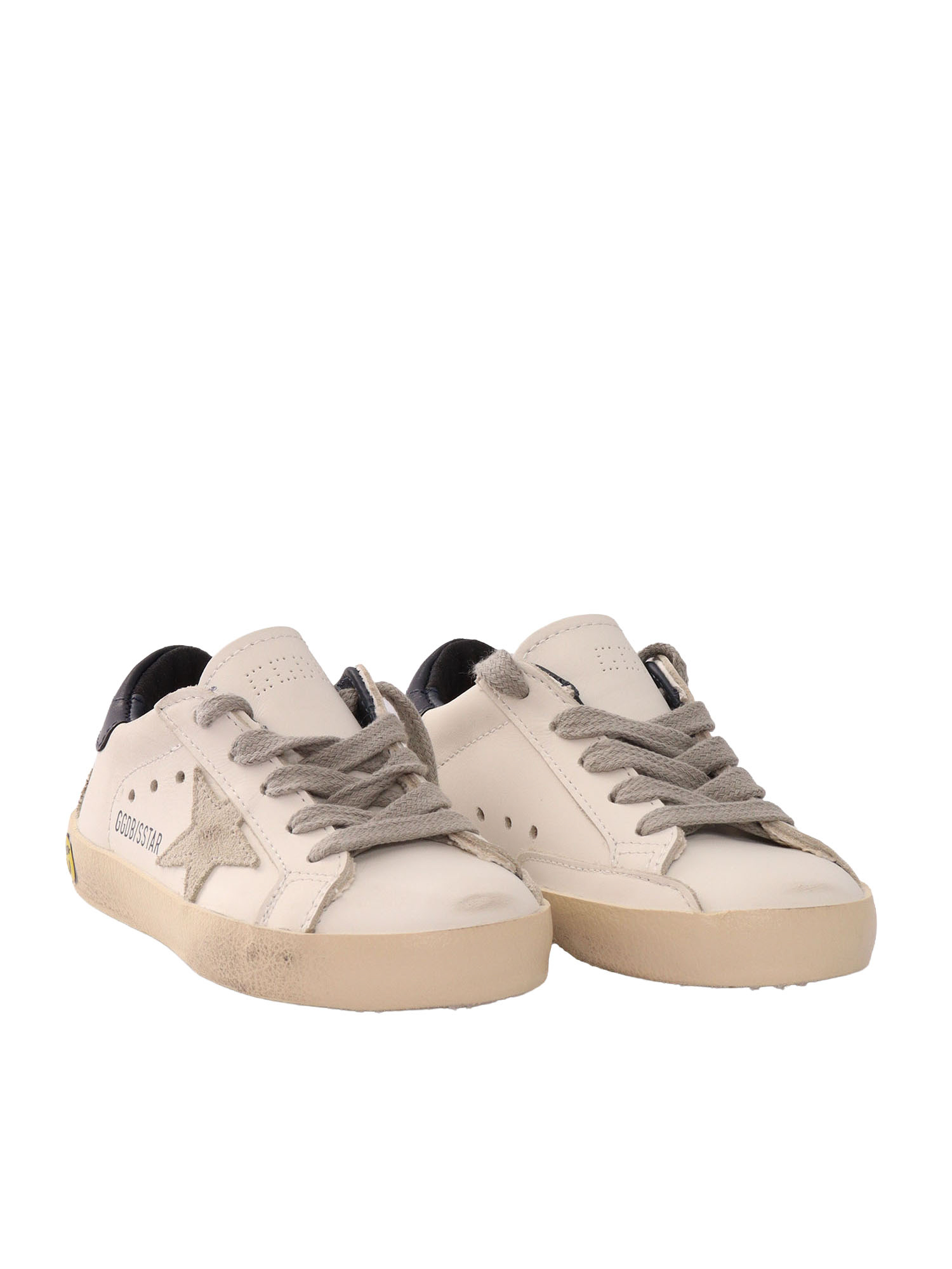 SUPER-STAR LEATHER UPPER AND HEEL SUEDE STAR SPUR White Kid Sneaker
