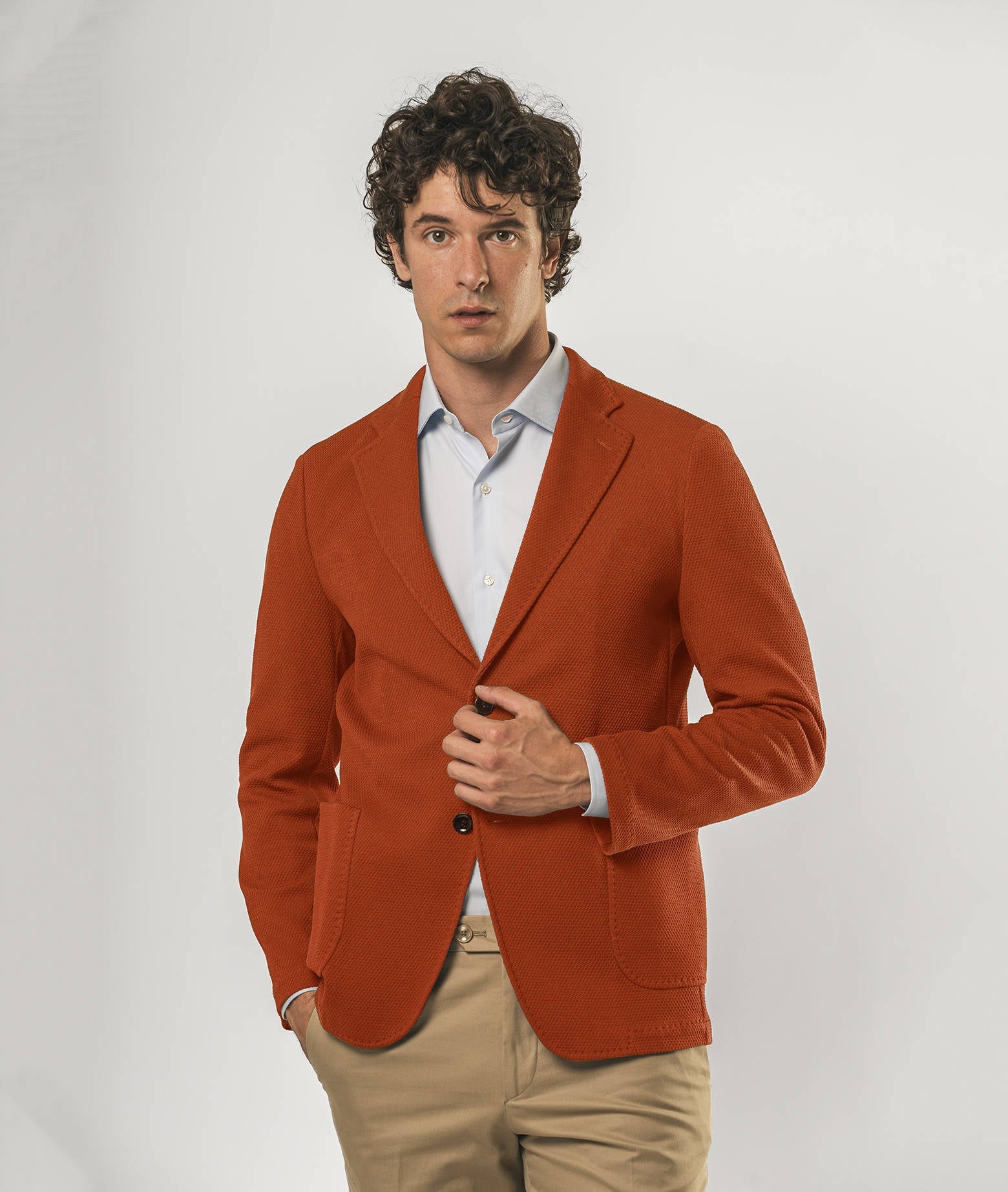 Sporty Cotton Blazer Muscat Firebrick Jersey Jacket