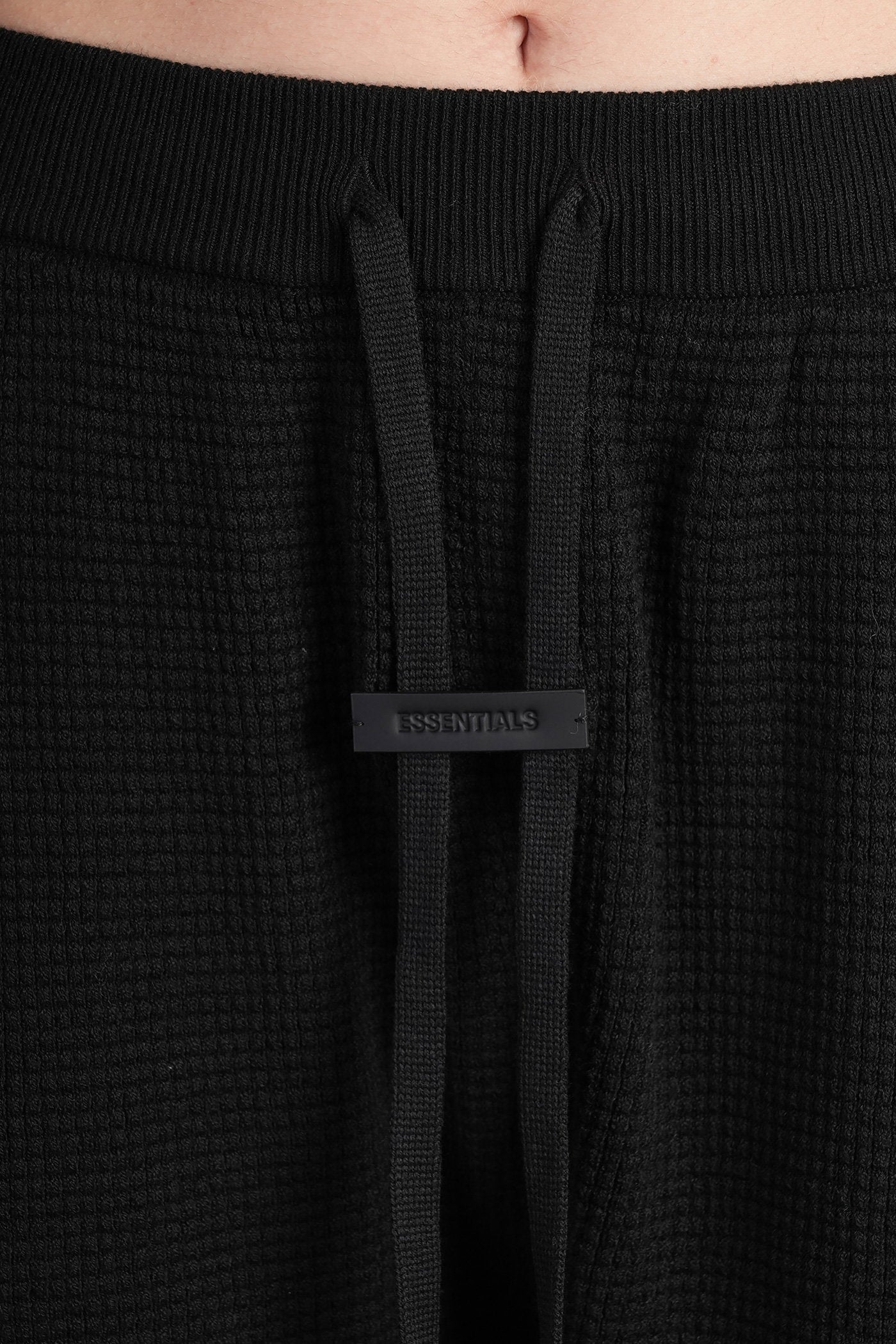 Pants in black polyester Abbigliamento