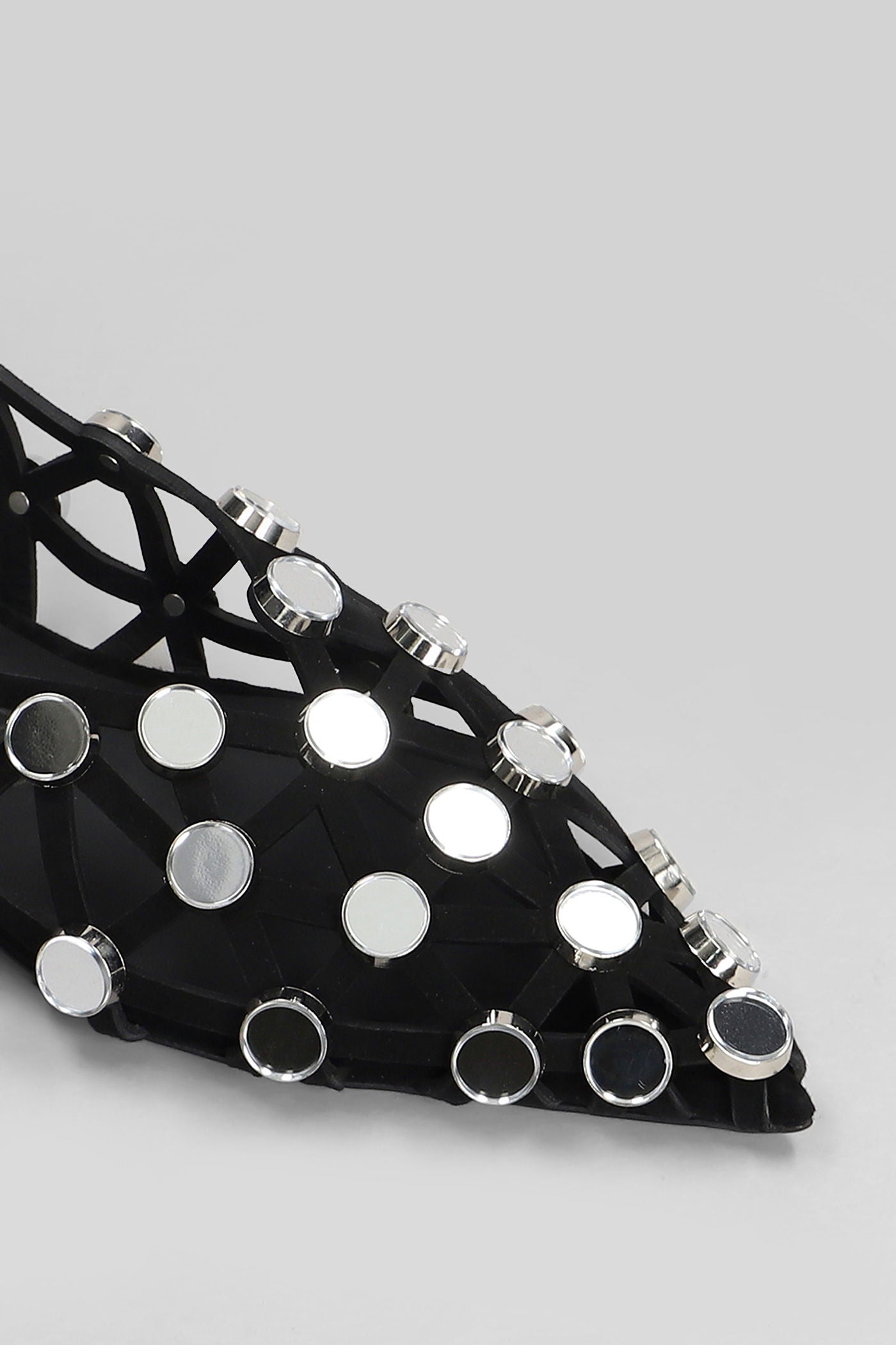 Grid Flats in black leather Scarpe
