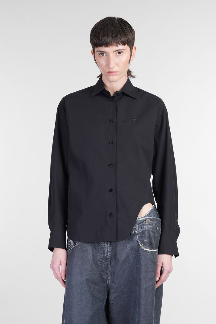 Shirt in black cotton Abbigliamento