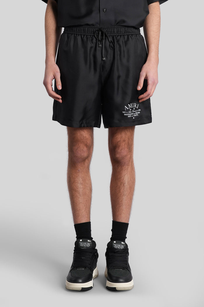 Shorts in black silk Abbigliamento