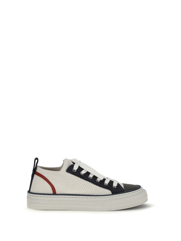 Brunello Cucinelli Upper: 100% cotton; Sole: 100% rubber sneaker in white