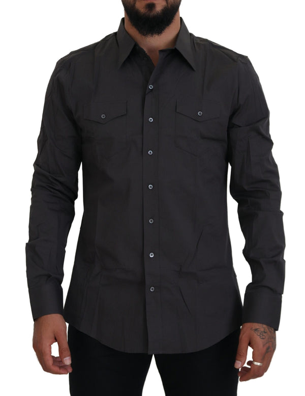 Dolce & Gabbana 96% Cotton dress shirt in gray