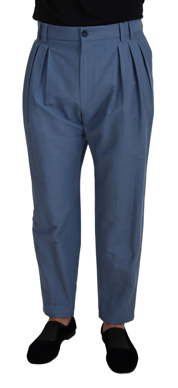 Dolce & Gabbana 68% Linen 32% Cotton trousers in blue