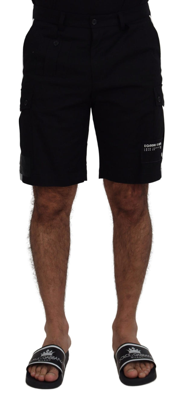 Dolce & Gabbana 93% Cotton bermuda shorts in black