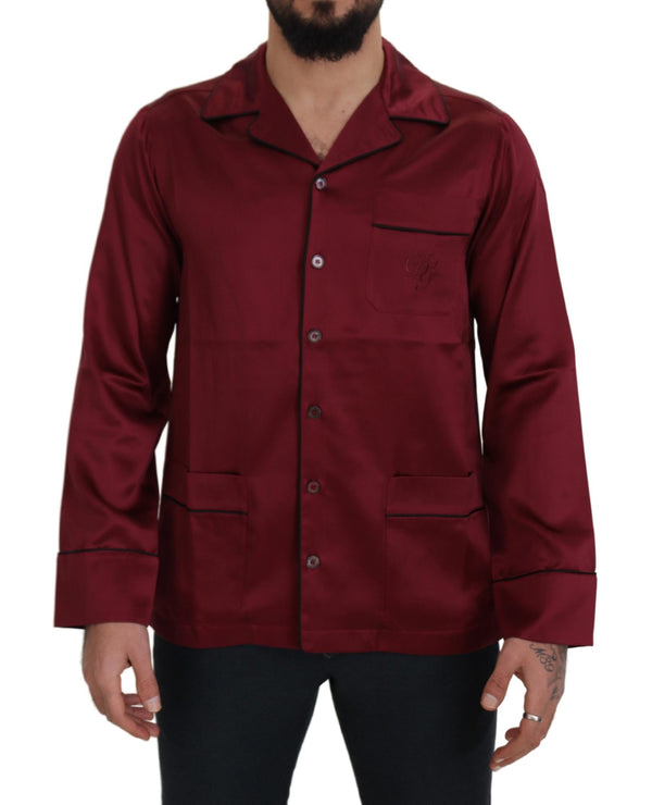 Dolce & Gabbana 100% Silk shirt in burgundy