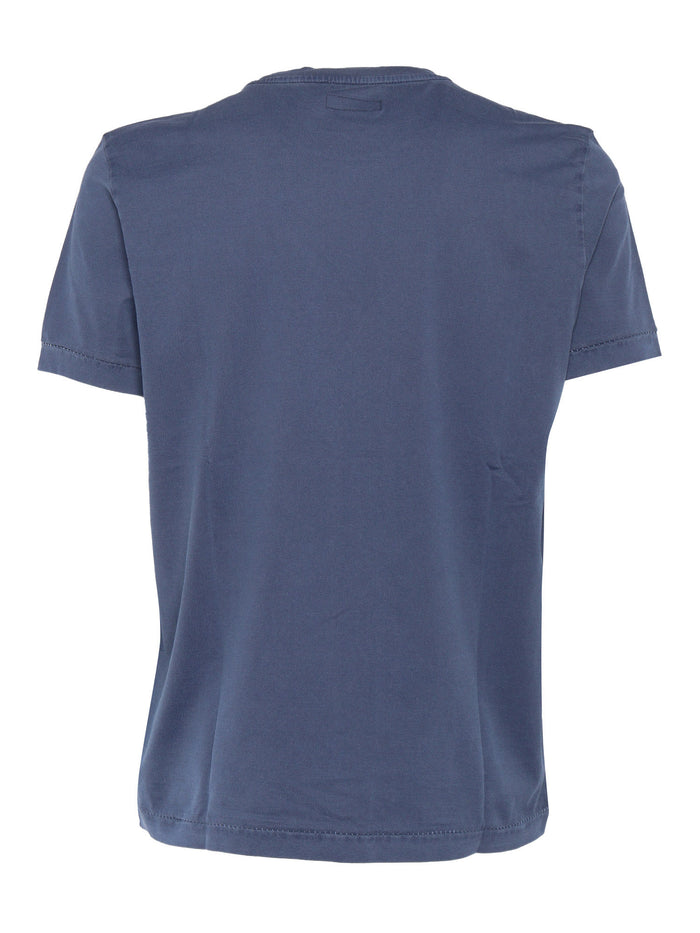 FAY JERSEY FROSTED T-SHIRT Blue Cotton Short Sleeves
