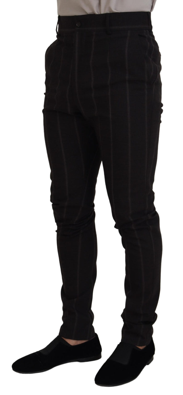 Dolce & Gabbana 87% Virgin Wool chinos in black — view 2