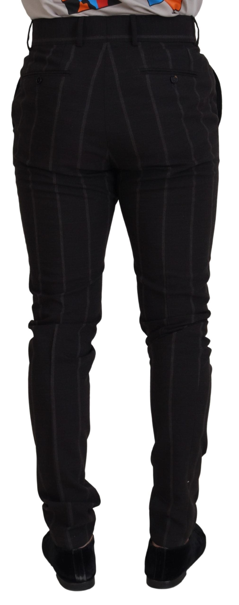 Dolce & Gabbana 87% Virgin Wool chinos in black — view 3
