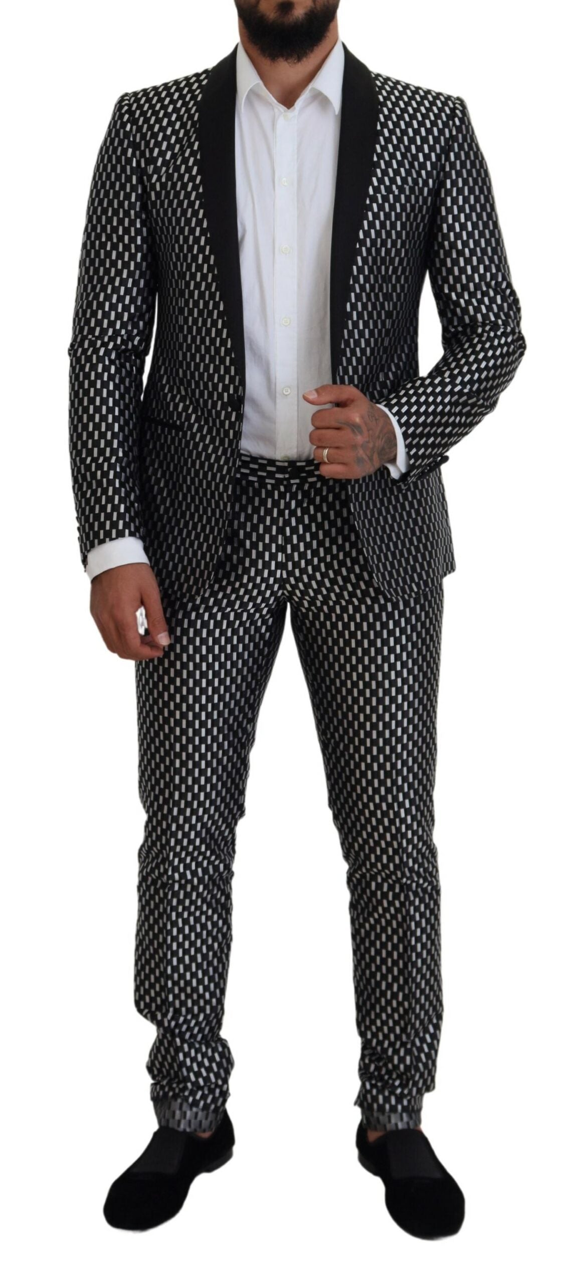 Dolce & Gabbana 98% Silk pant suit in black — view 5