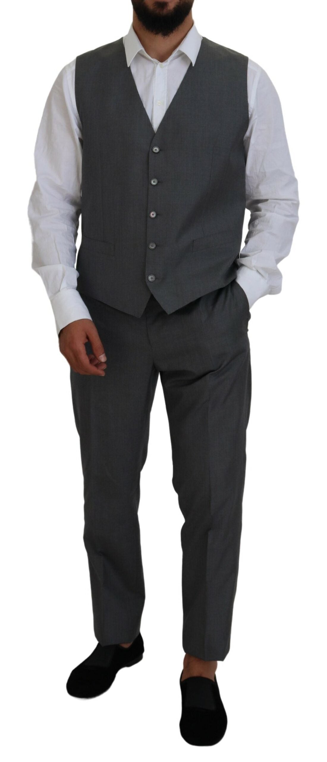 Dolce & Gabbana 97% Wool pant suit in gray